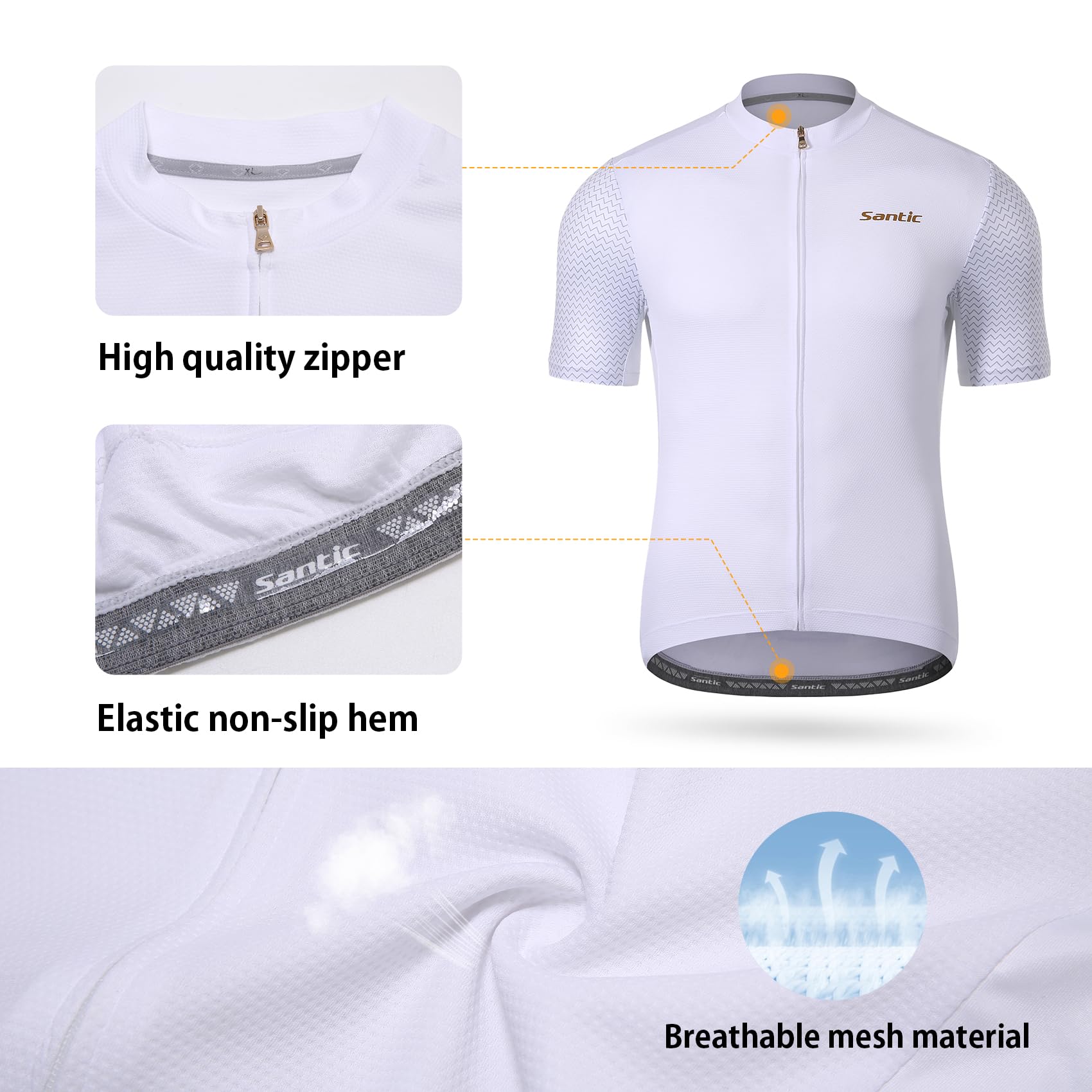 Santic Jacke Wind-Shell Fahrradmantel Windbreaker - Neon Grün Light Visible Herren Langarm Fahrrad Hoodie