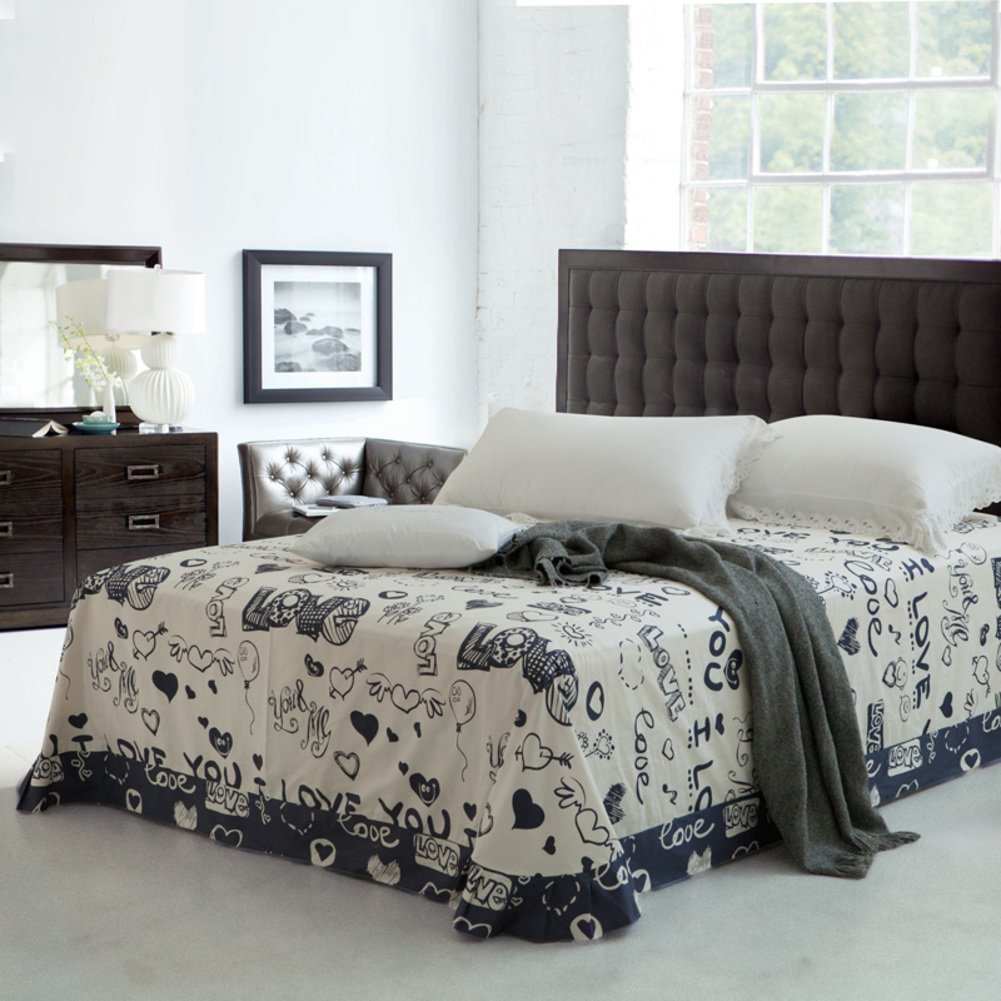 Draps en coton et lin sergé 230x245 cm pour un lit double élégant