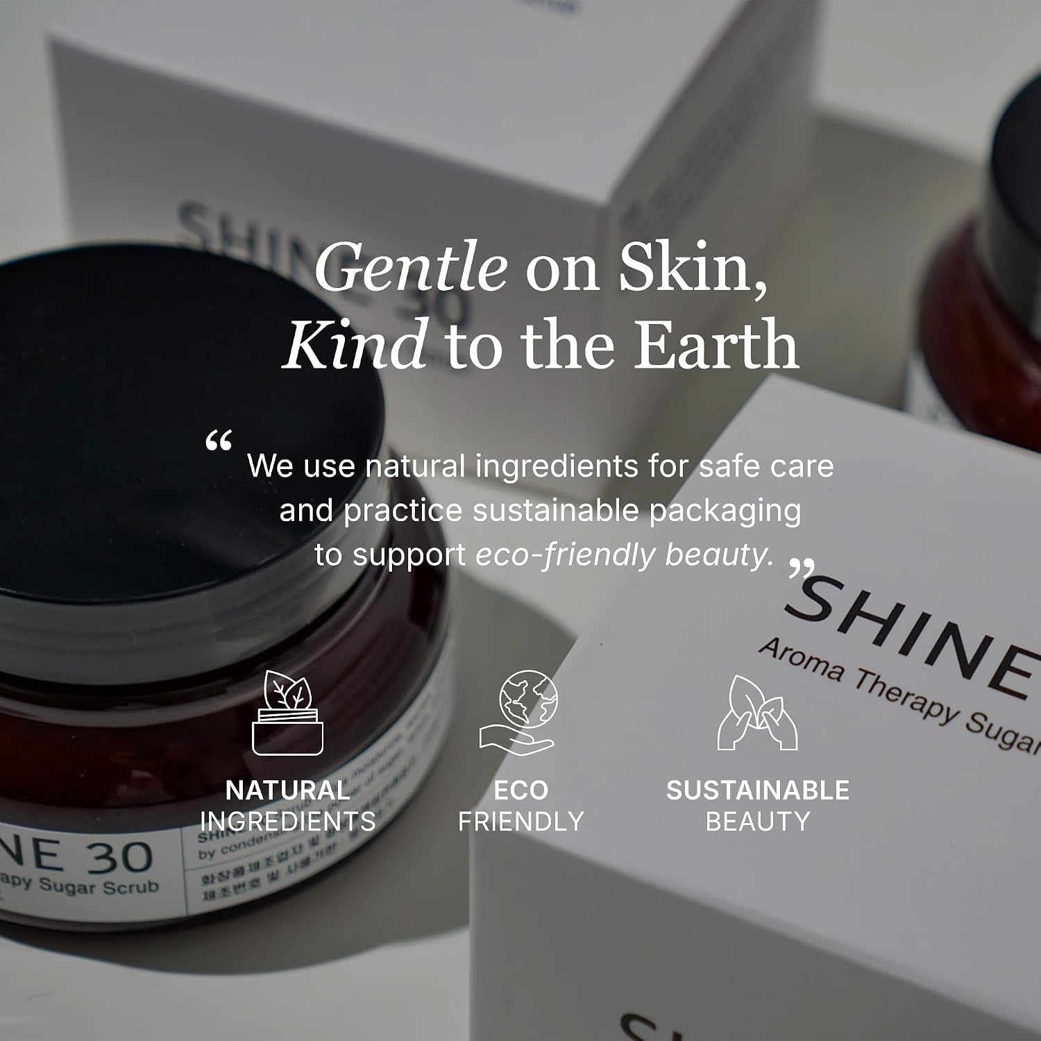 Shine30 Aroma Therapy Sugar Scrub - Exfoliating Sugar Scrub for Smooth, Radiant Skin, Gentle Pre-Wax & Brazilian Waxing Exfoliator, Aromatic Body Polish for Women & Men, 6.76 fl oz (200ml)