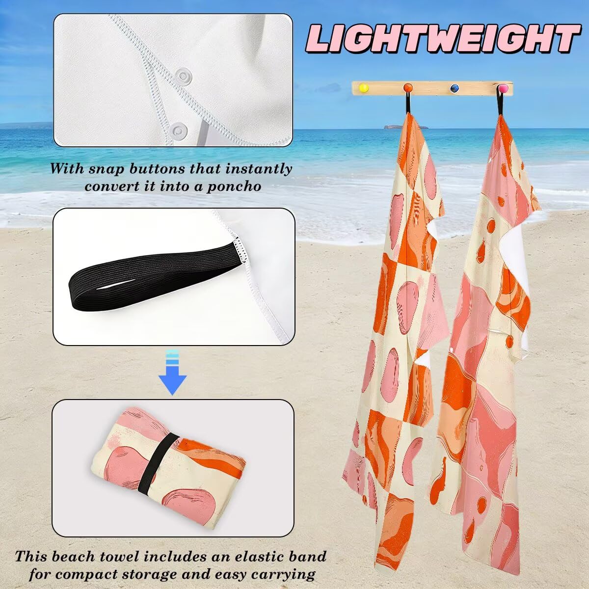 Serviette de Plage XXL 90x200 cm, Lot de 2 Serviette de Bain Microfibre, Anti Sable Serviettes Plage, Séchage Rapide Drap de Bain pour Homme Femme, Portable Serviettes pour Natation (Treillis) -3929