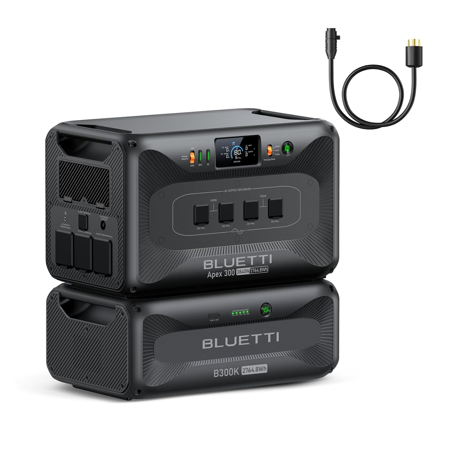 BLUETTI Apex 300 Solar Generator B300K 2025 New with TT-30 30A Cable 5529 6Wh LFP Battery Backup Power