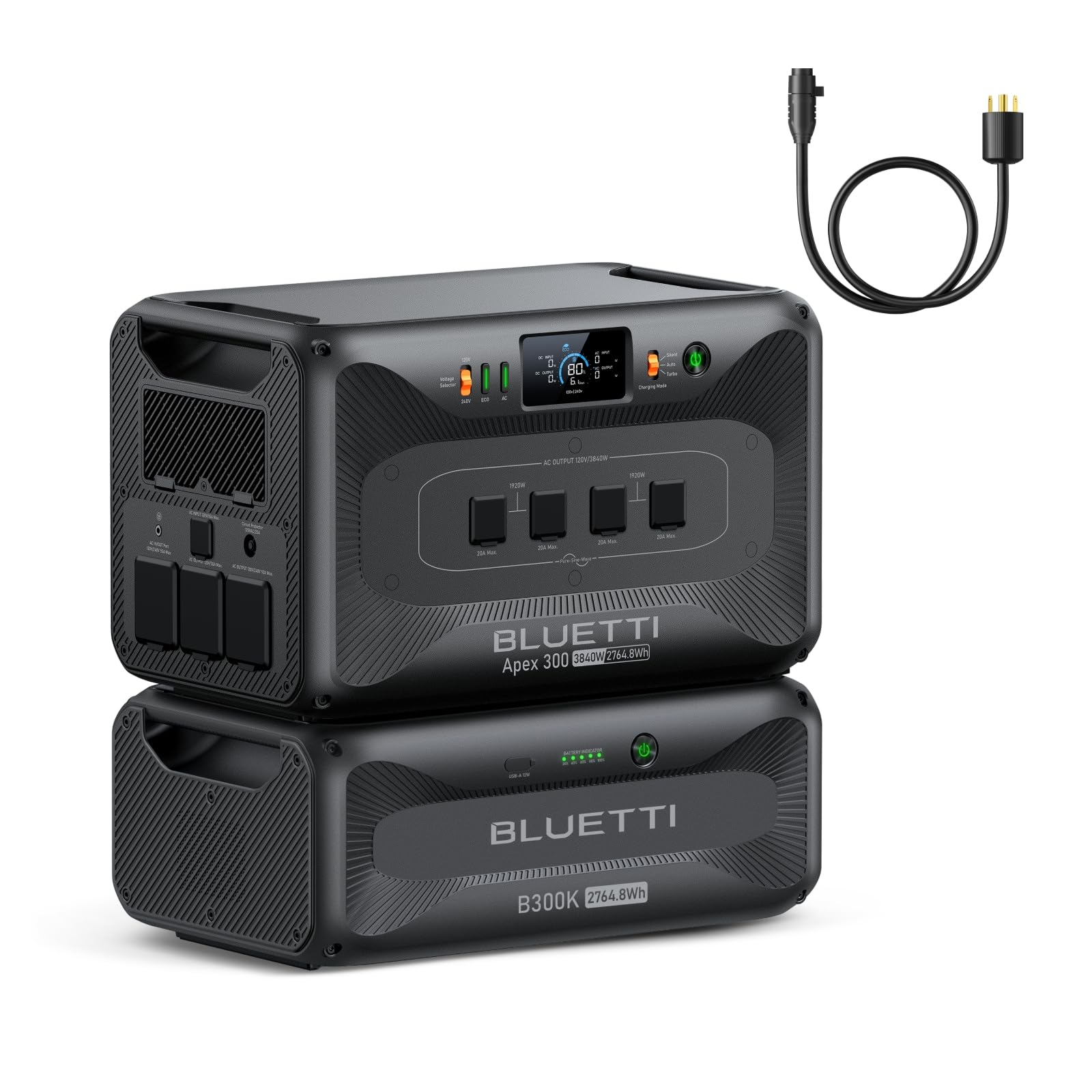 BLUETTI Apex 300 Solar Generator B300K 2025 New with TT-30 30A Cable 5529 6Wh LFP Battery Backup Power