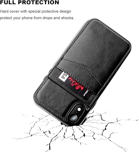 Miniatura 6 de KIHUWEY Funda tipo cartera para iPhone XR con soporte para tarjeta de crédito, cierre magnético de cuero de alta calidad, resistente funda