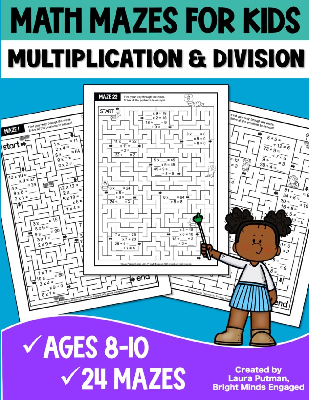 Math Mazes for Kids Multiplication and Division Book