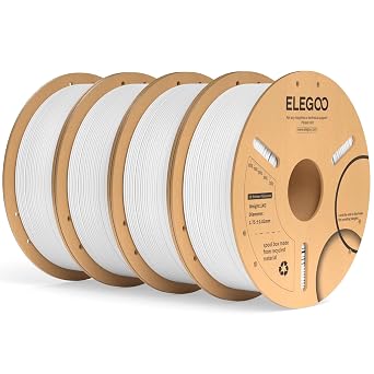 ELEGOO PLA Plus Filament 1.75mm White 4KG, PLA+ Tougher and Stronger 3D Printer Filament Dimensional Accuracy +/- 0.02mm, 4 Pack 1kg Spool2.2lbs Fits for Most FDM 3D Printers