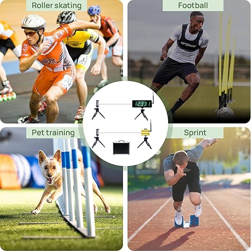 Miniatura 6 de YZ Temporizador Láser Inalámbrico Alimentado por Batería para Carreras de Sprints, Reloj de Carreras, Cronómetro Electrónico, Entrenamiento de