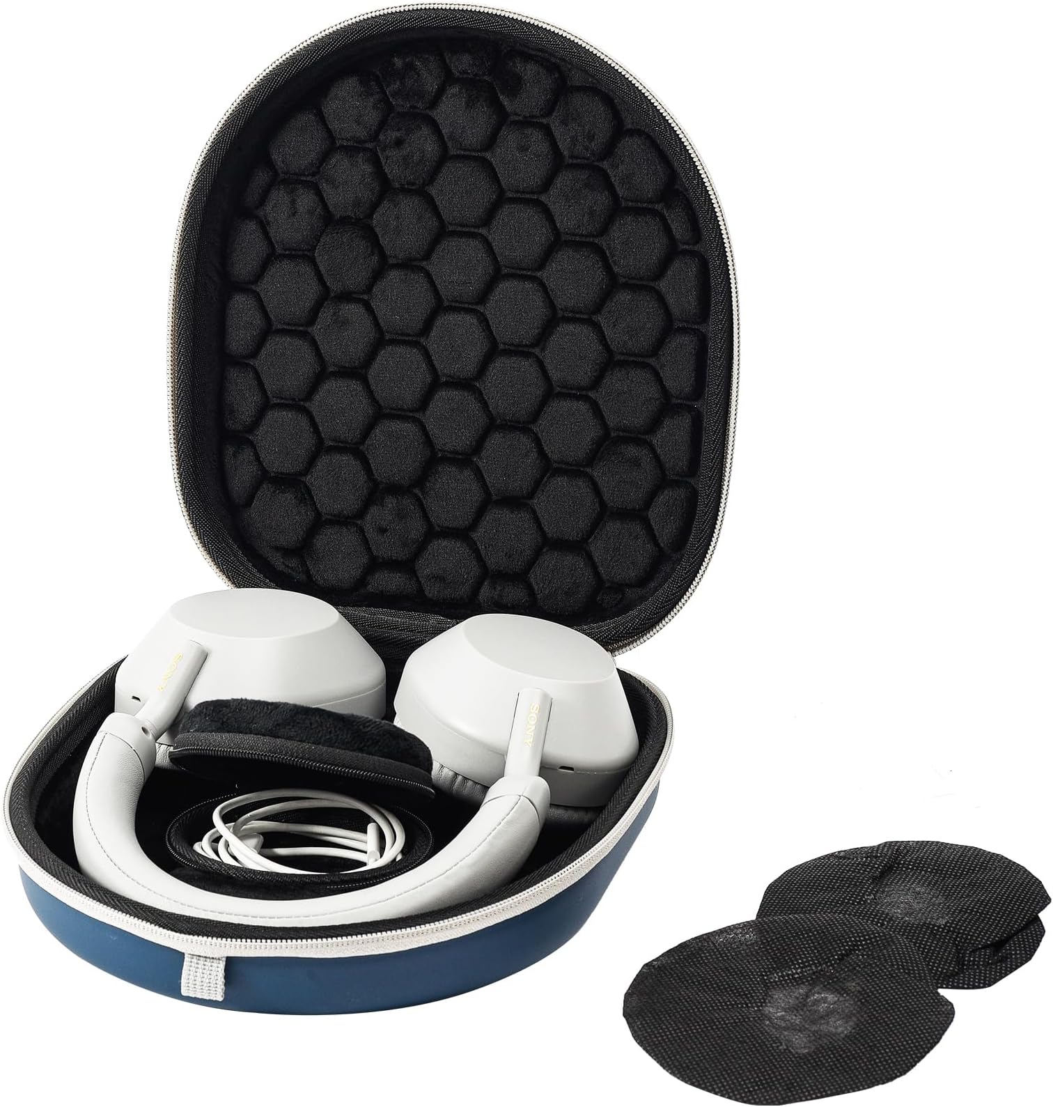 ProCase Hard Case for Sony WH1000XM5/ WH1000XM4/ WHXB910N/ WHCH710N/ WHXB900N/ Bose 700/ QC35 II Wireless Noise Cancelling Headphones, Travel Carrying Bag with 2 Dust Covers, Navy, Back Cover