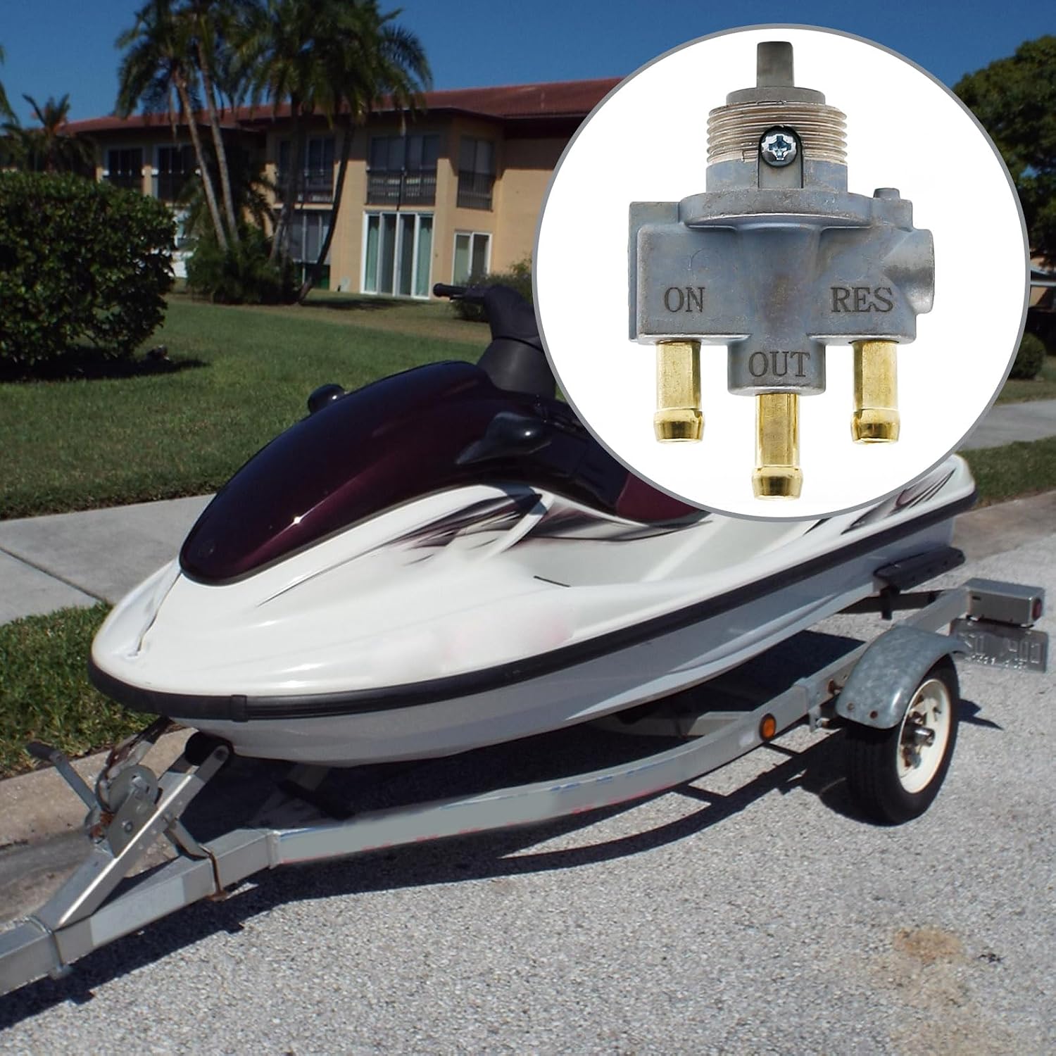 Fuel Petcock 66V-24500-00-00 66V-24500-01-00 Replacement for Yamaha Waverunner GP800 1200 XL800 XLT800 1200 66V-24500-02-00