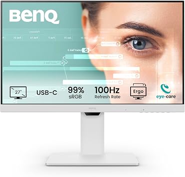 BenQ GW2786TC 27" IPS 1080p Home Office Monitor, FHD, USB-C 65W Power delivery, 100Hz, Eye-Care, Ergo Design, USB hub, Daisy-Chain, high Refresh Rate, 99% sRGB, HDMI, Display Port, TUV Certified