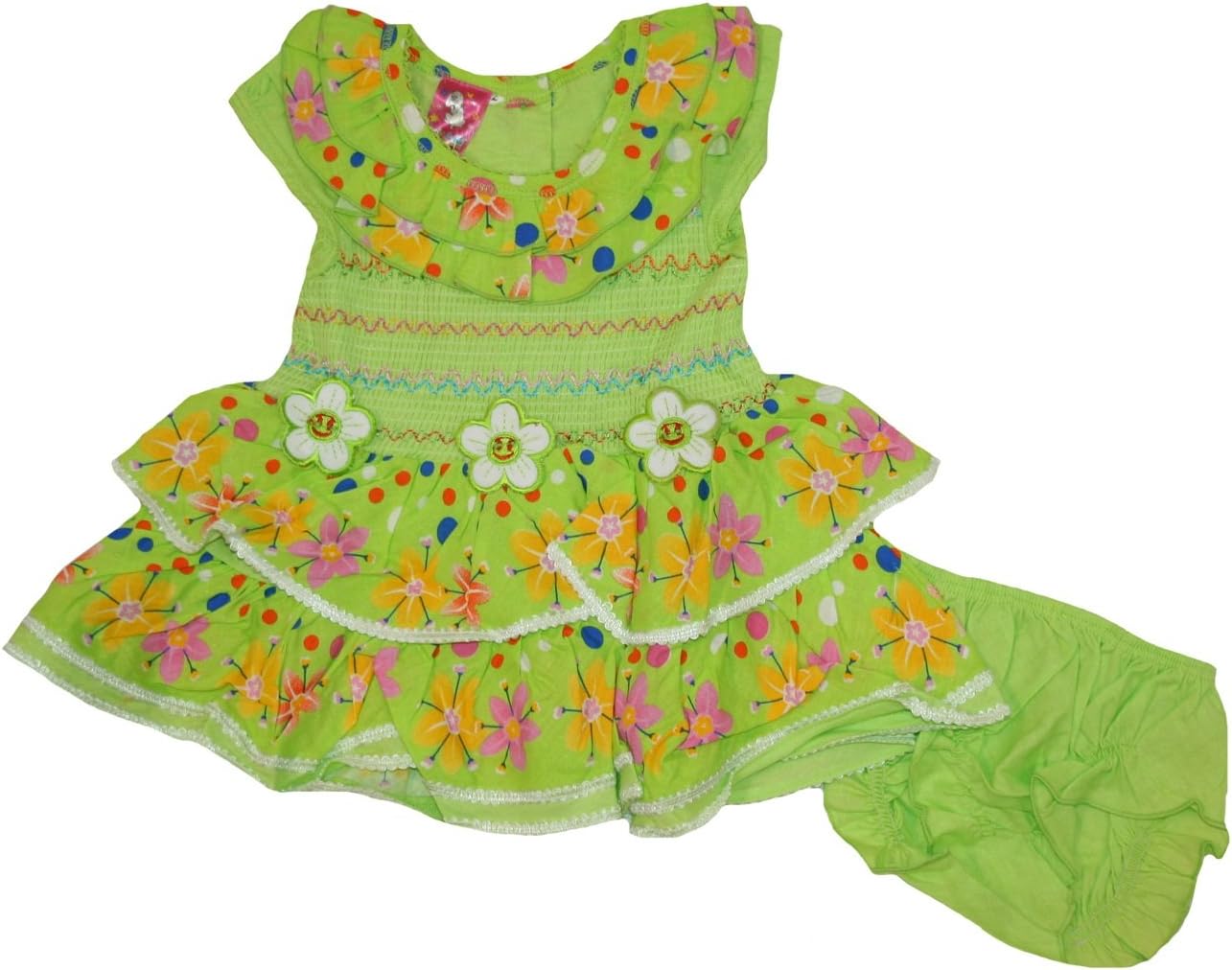 lele for Kids Baby Girls' Smocked Dress and Diaper Cover 2 Piece Set