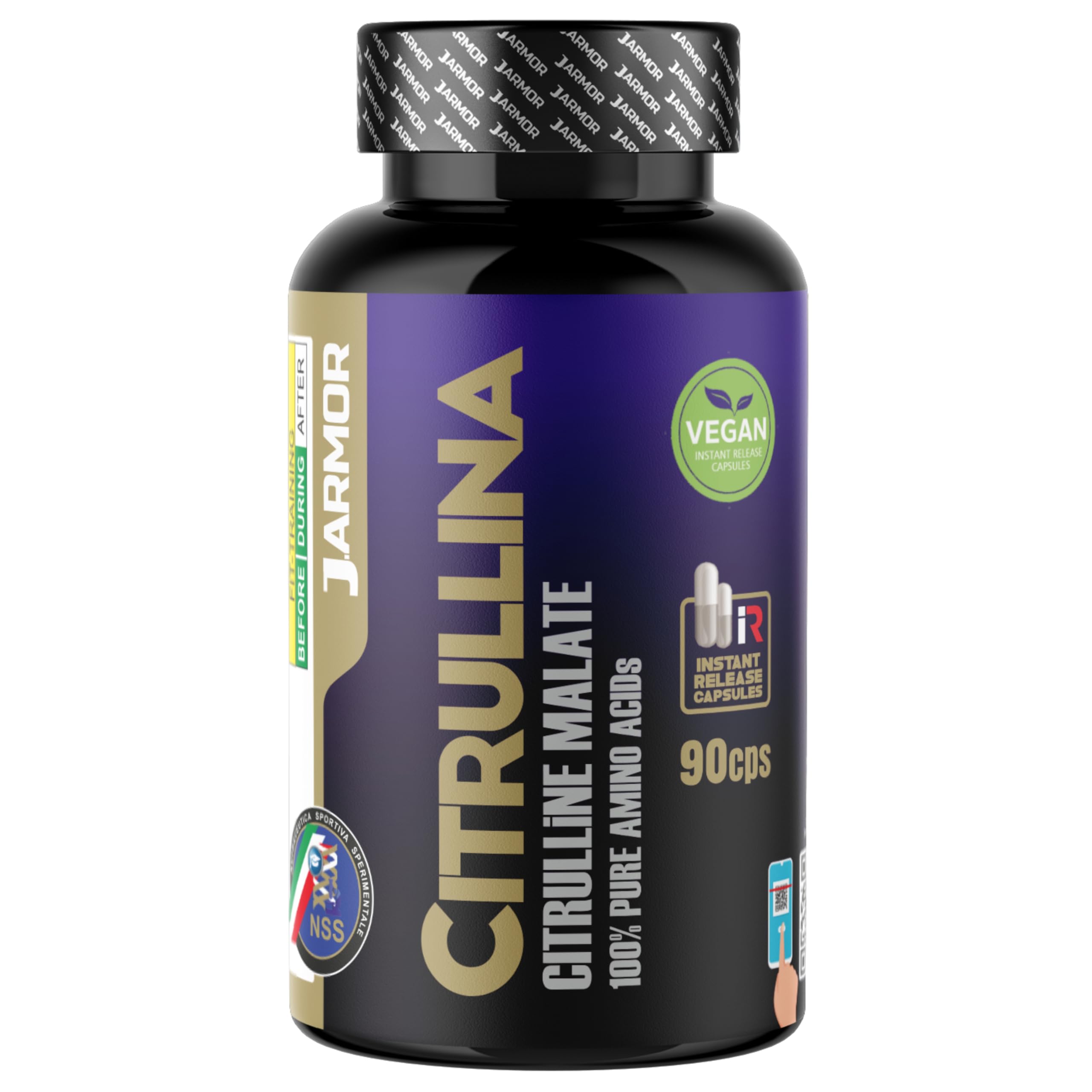 Citrullina Malato Integratore – 90 Capsule Vegane, 1000mg per Capsula (3000mg per Dose) – Pre-Workout Potente per Energia e Performance – Booster di Ossido Nitrico per Uomo e Donna