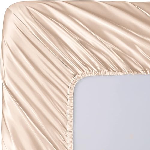 Miniatura 96 de SiinvdaBZX - Juego de sábanas de satén de tamaño individual, 3 piezas ultra sedosas, suaves, de satén verde salvia con bolsillo profundo, 1 sábana