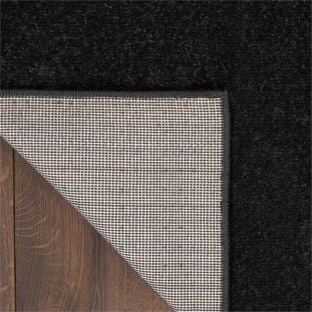 Pemberly Row Contemporary 7' x 10' Black Outdoor Indoor/Outdoor Rug