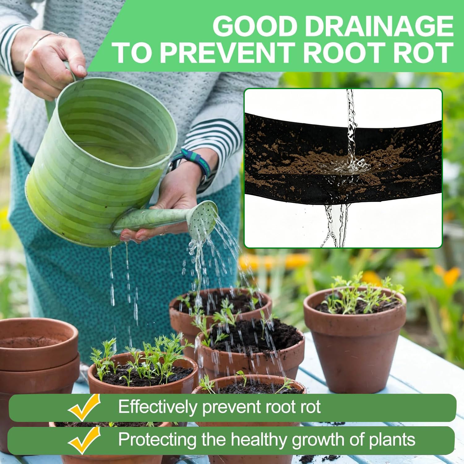 2m x 3m Filtervlies für Pflanztöpfe,Vlies für Blumentöpfe,Pflanzkübel Unkrautvlies Drainagevlies,Trennvlies Drainage,Filtervlies für Blumentöpfe,Drainagevlies für Pflanzkübel Blumenkübel