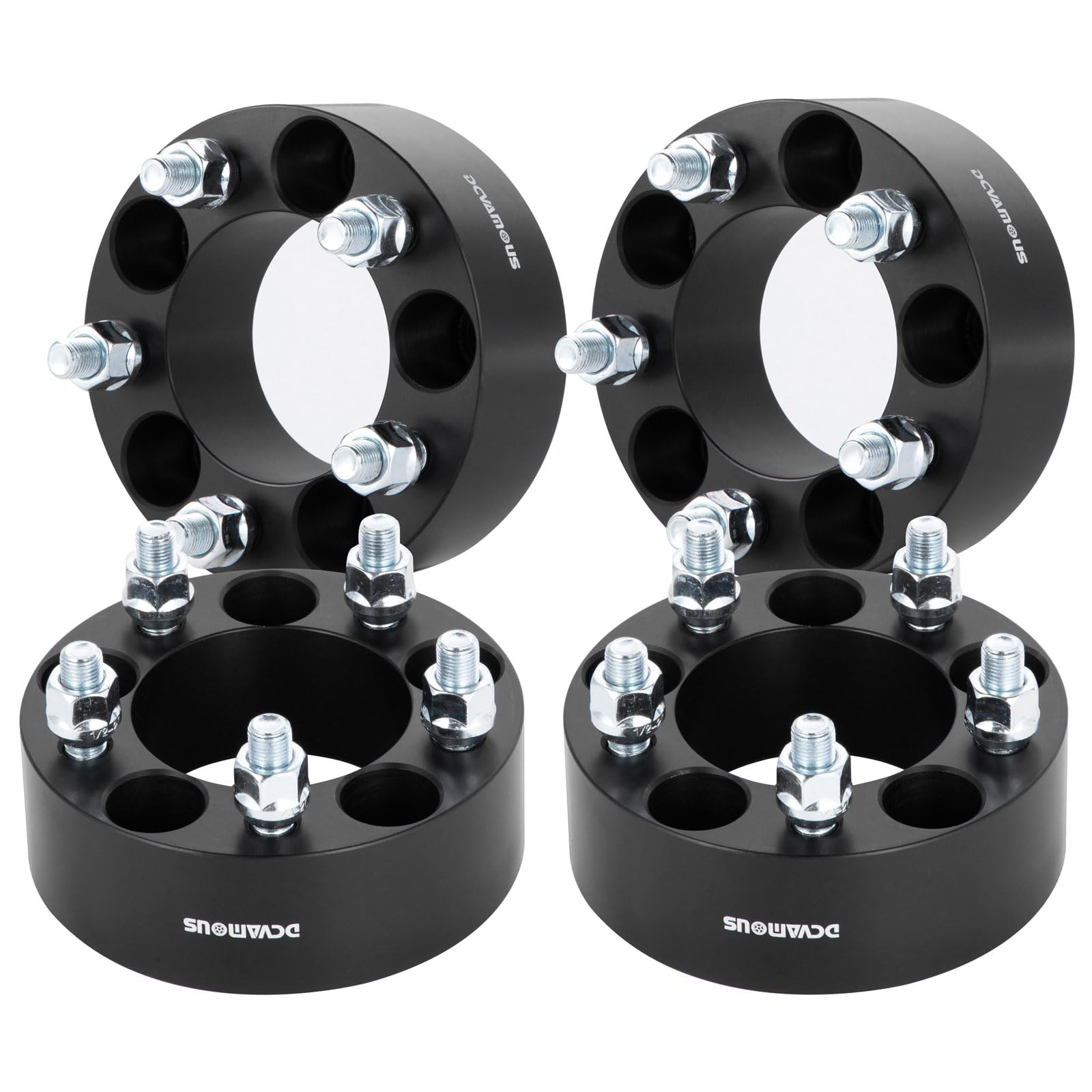 DCVAMOUS 4PC Black 5x5 to 5x4.5 Wheel Adapters 2 Inch 12x1.5 Studs Compatible with Chevy-Dodge 5x127 to 5x114.3 Wheels for Caprice Impala Grand