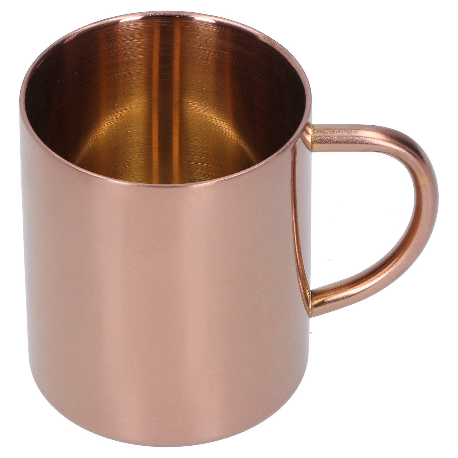 Baxnore Stainless Steel Mug Cup, Double Layer Coffee Cup, Anti Scald Cup, Lightweight Water Cup with Handle for Home Office Camping Picnic (Rose Gold)