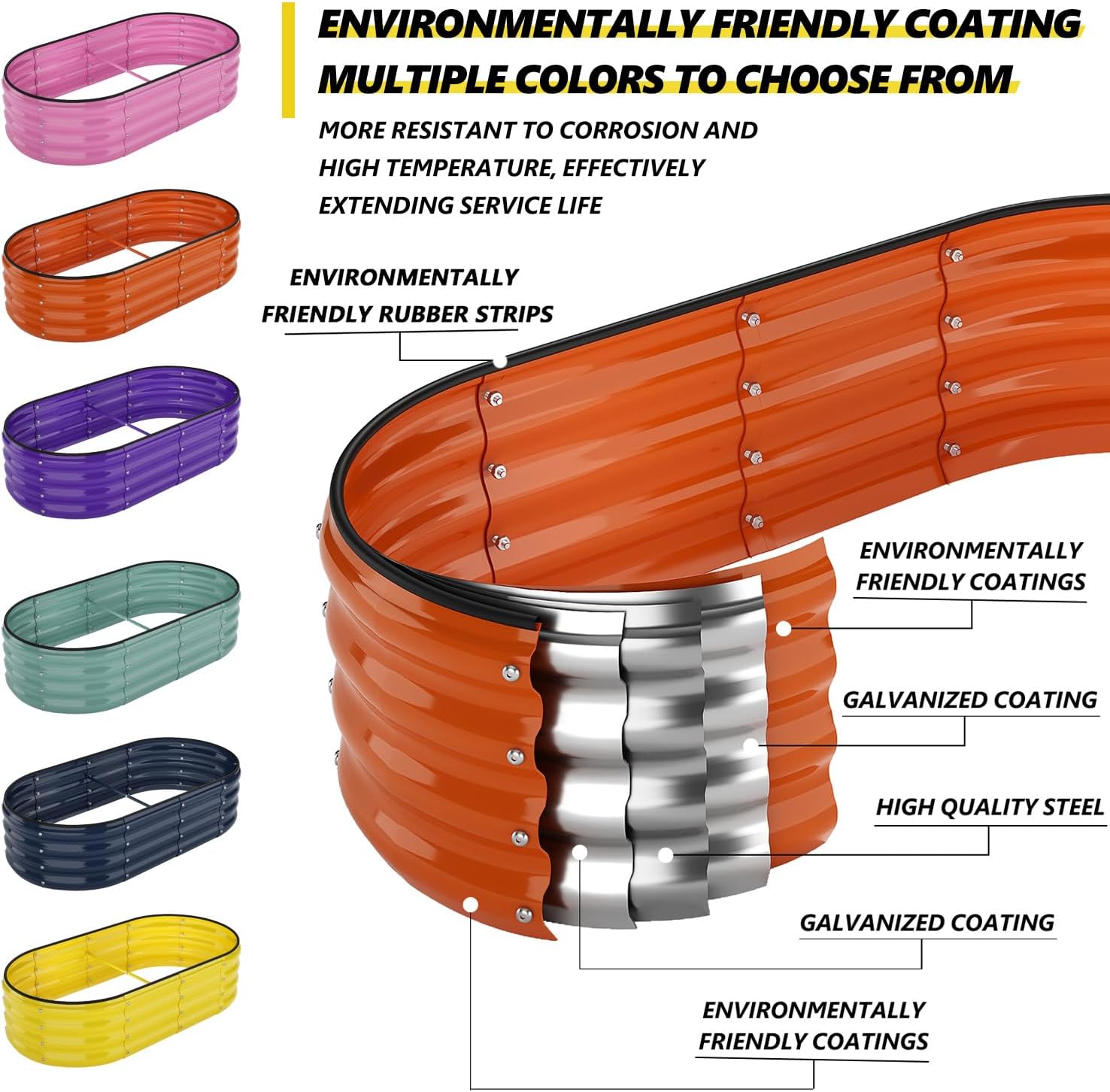 Galvanized Metal Planter Round Raised Garden Bed Kit for Gardening Outdoor，2x2x1ft Grow Garden Box Raised Flower Bed，Round Galvanized Planter Outdoor Metal Fire Pit Ring