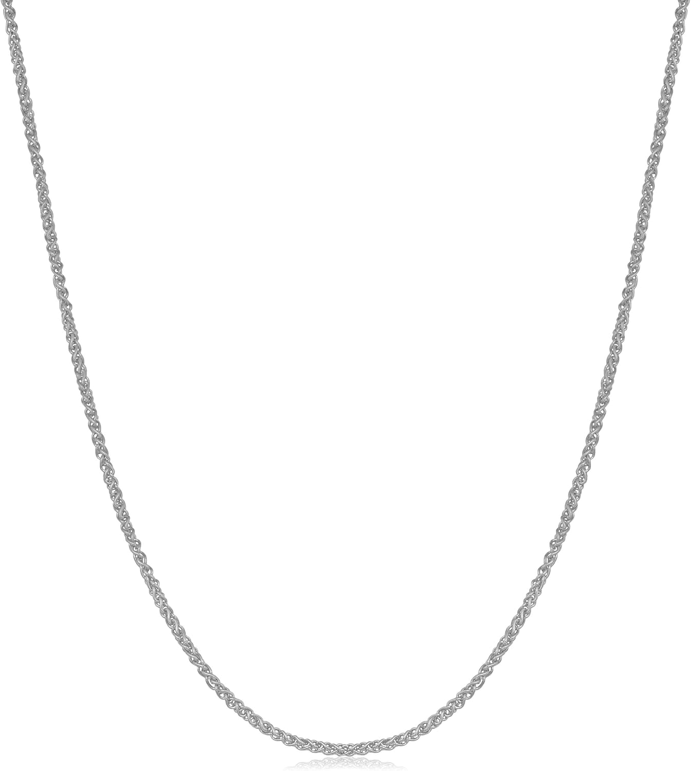 Kooljewelry 18k Gold 0.8 mm Round Wheat Chain Necklace (yellow, white or rose gold)