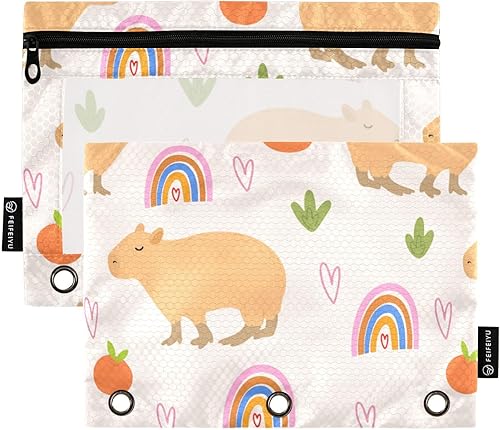 Vista 73 de Gredecor Estuche para lápices con 3 anillos, con cremallera de dinosaurio, paquete de 2 unidades, organizador transparente para la escuela