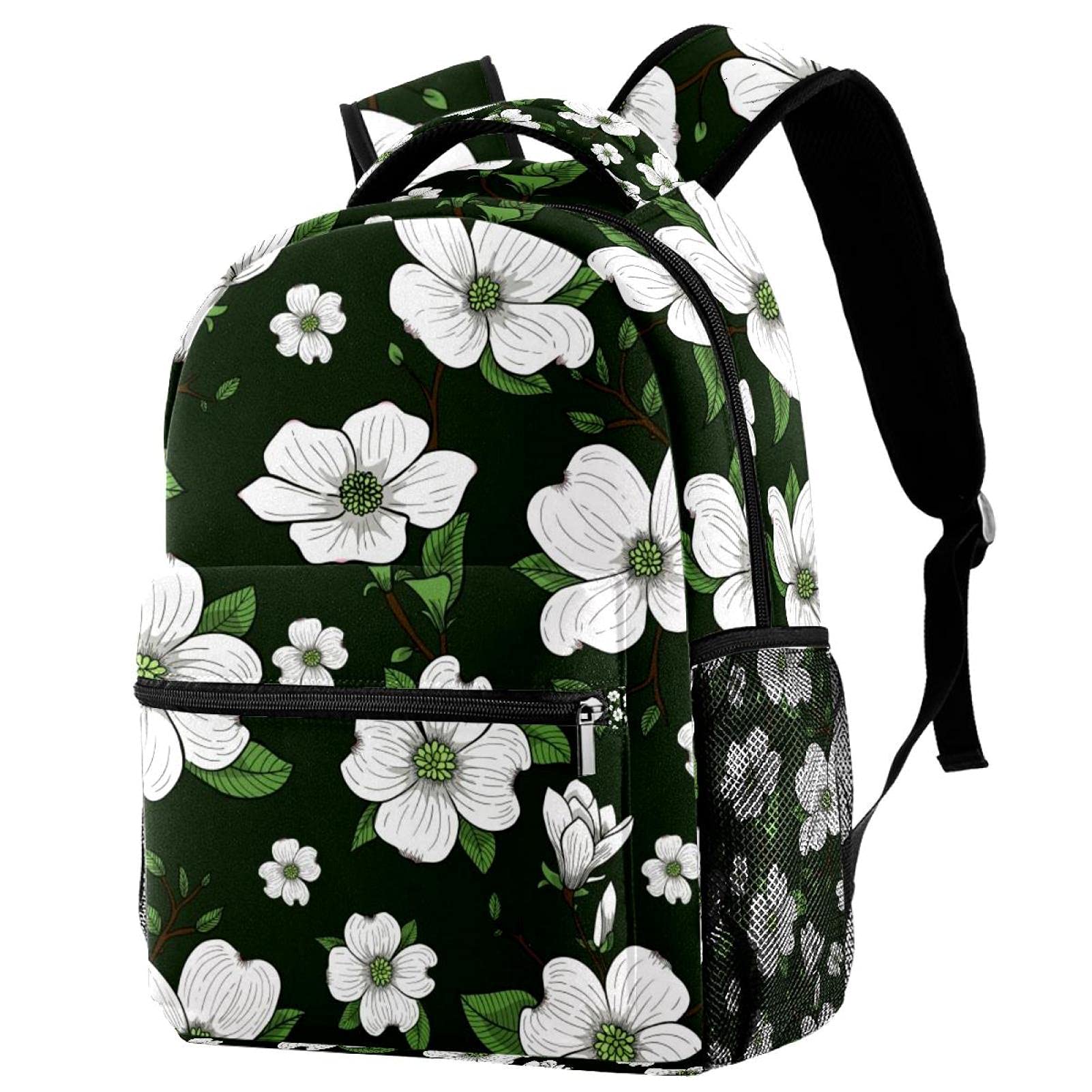 Sac à dos à motif fleurs blanches grand volume contre le manque de place - 7