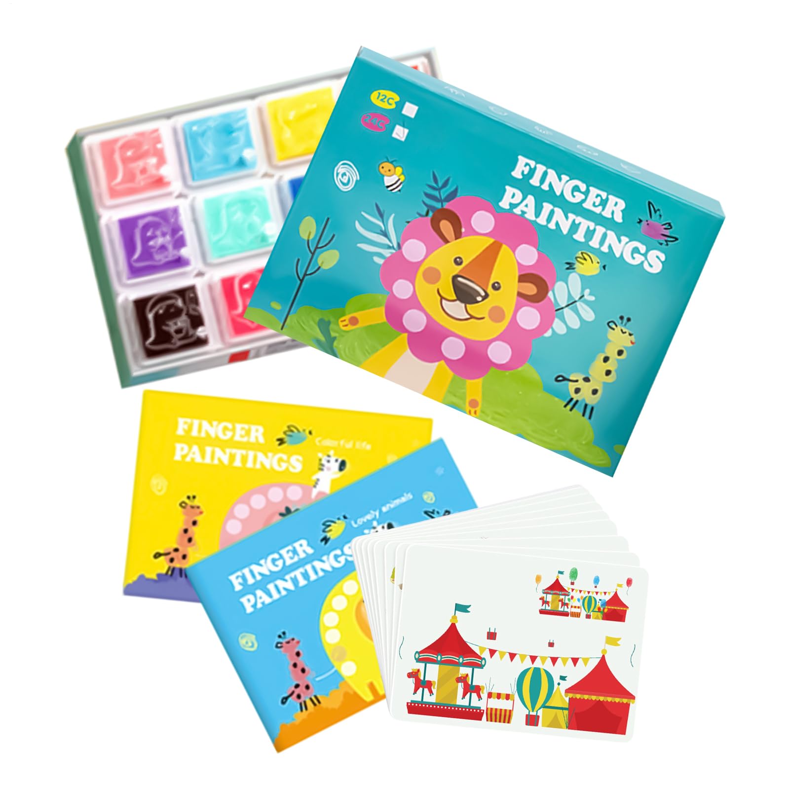 Papier de peinture pour enfants 12 couleurs lavables pour un éveil créatif propre et sans tache