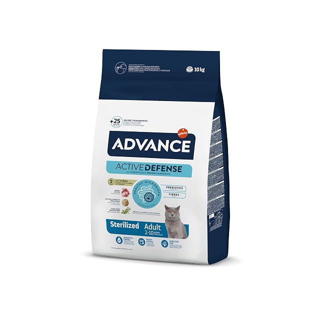Advance Cat Adult Sterilized, Pienso para Gatos Adultos Esterilizados con Pavo, 10kg