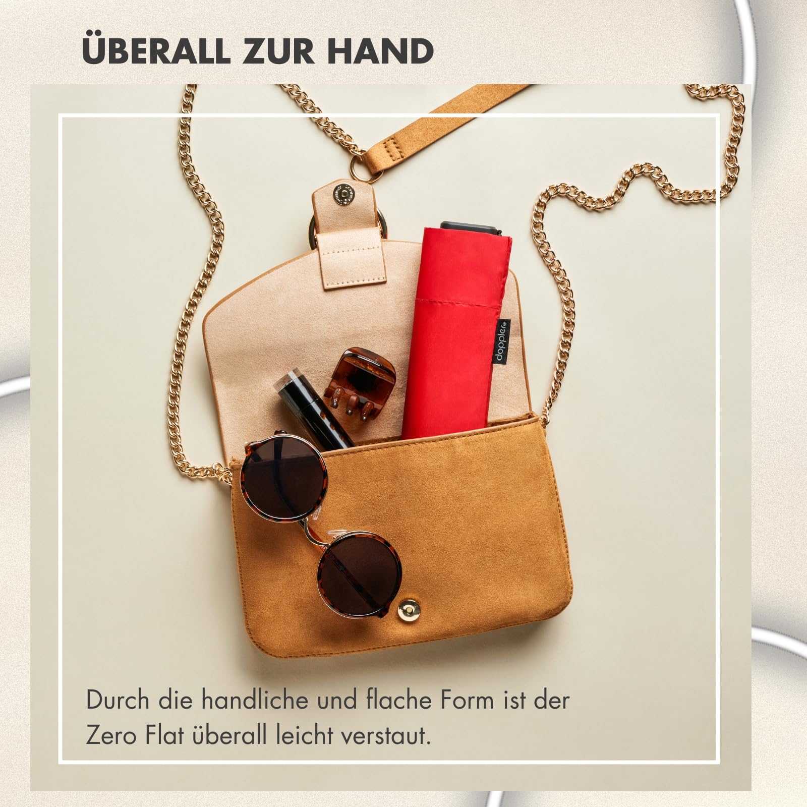 Doppler Taschenschirm Zero,99 Flat I Ultra leichter Regenschirm I Kleiner Schirm I Mini Regenschirm I Leicht zu Öffnen I Flach & kompakt I Taschenregenschirm windproof