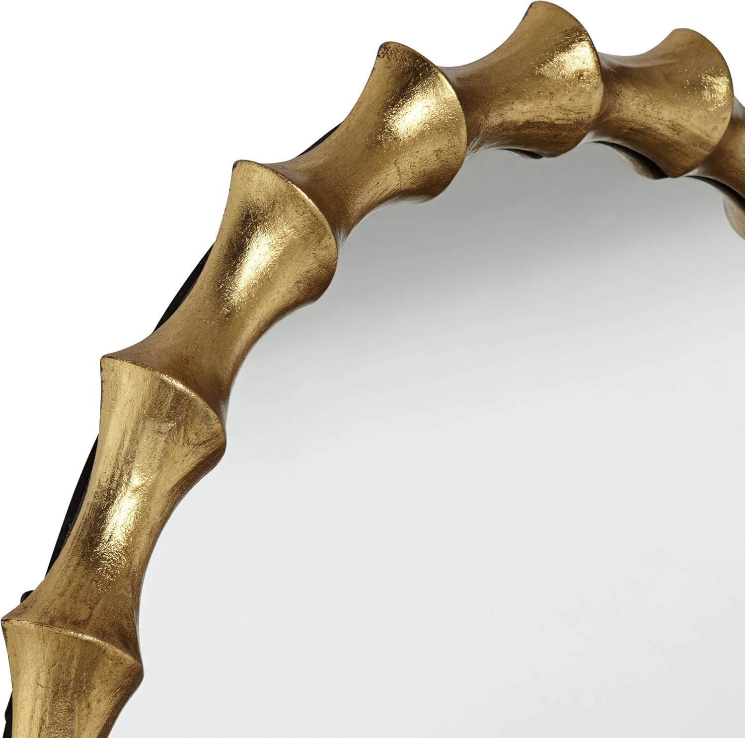 Uttermost Ilium 34" x 34" Gold Scalloped Bone Round Wall Mirror