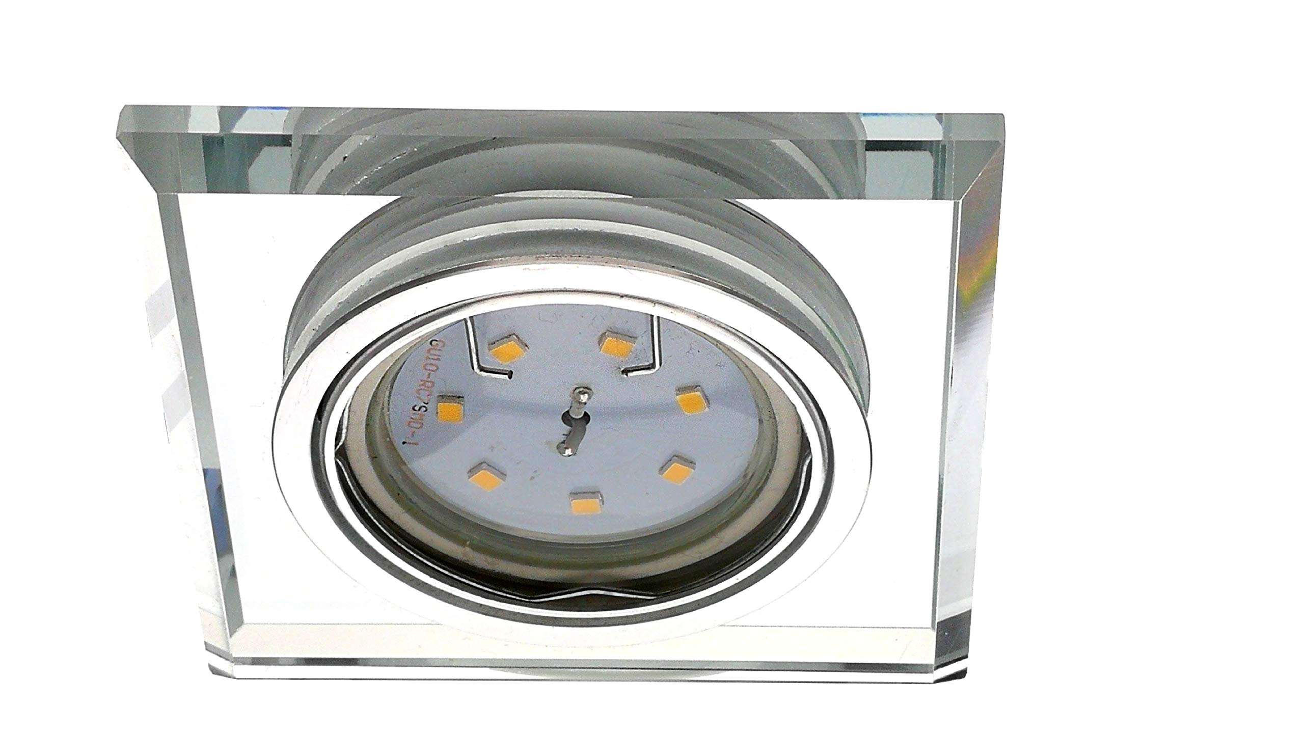 Trango 6er Set 6729S-06-5WAK *CRYSTAL* Deckenstrahler aus Glas inkl. 6x 5 Watt GU10 LED Leuchtmittel 3000K warmweiß Einbauleuchte, Einbauspots, Deckenleuchte, Deckenspots, Badleuchte, Deckenlampe