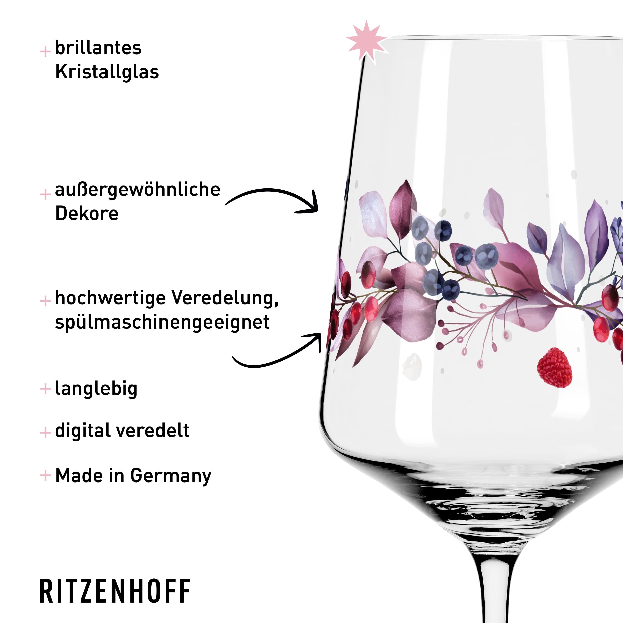 RITZENHOFF 9101102 Aperitifglas 4er Set - Sommerrausch/Sommertau - Made in Germany