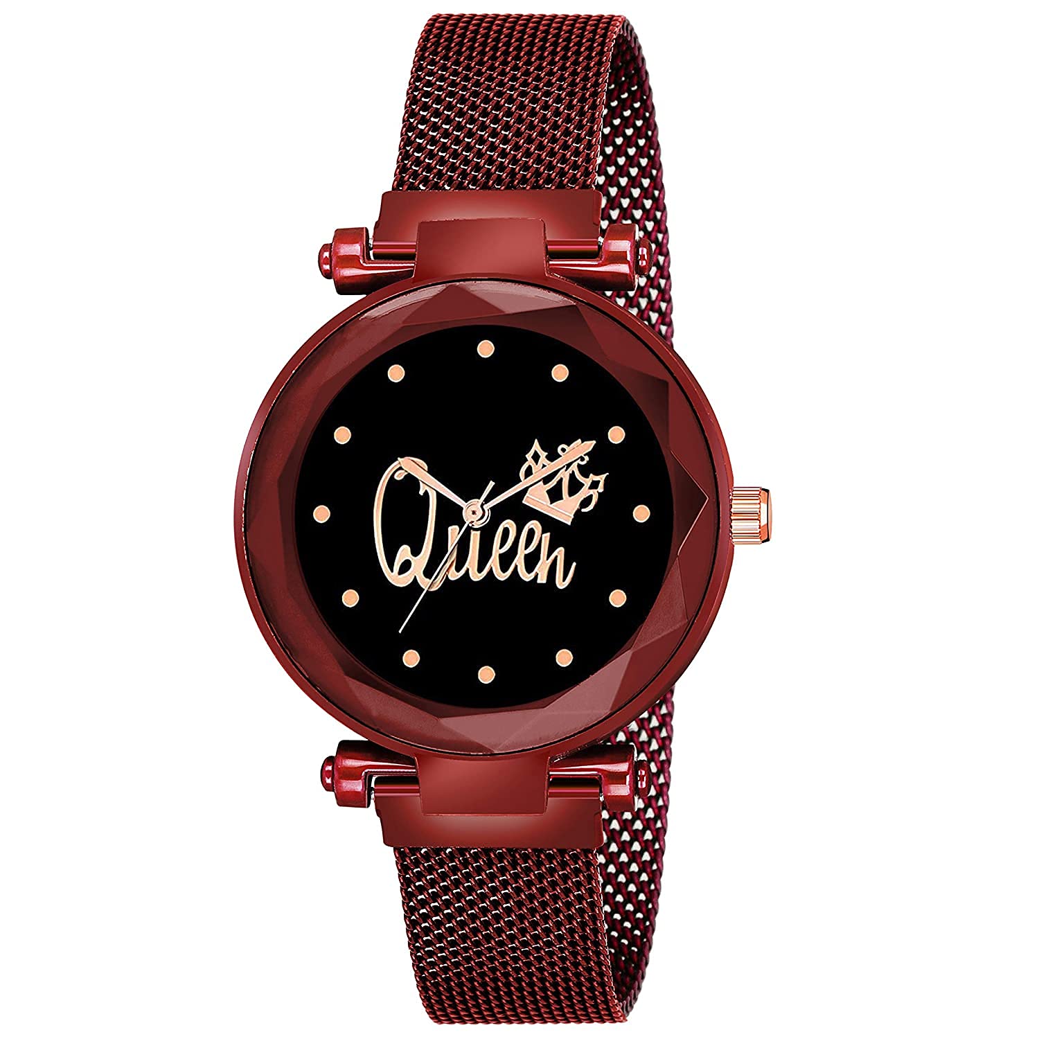 K Vajir® Analogue Queen Dial Stainless Steel Magnet Belt Strap Watch for Woman | Stylish Look for Girls (Pack of 1) (Red) (B0BC9RZB9P) Amazon Price History, Amazon Price Tracker