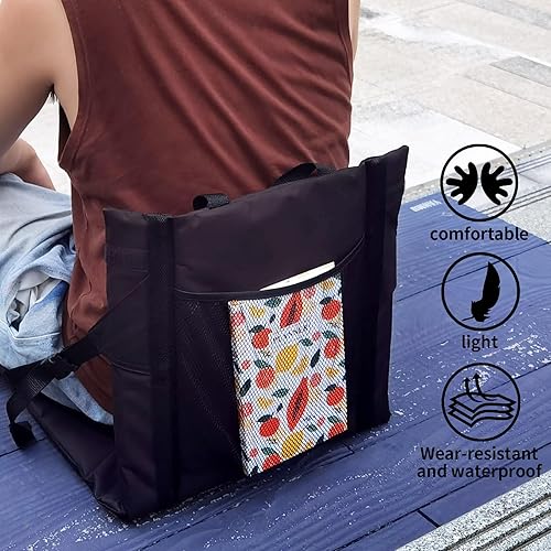 Miniatura 5 de Silla portátil, perfecta para asientos de estadio, camping, senderismo y más, comodidad en todos los terrenos, correas ajustables, diseño ligero,