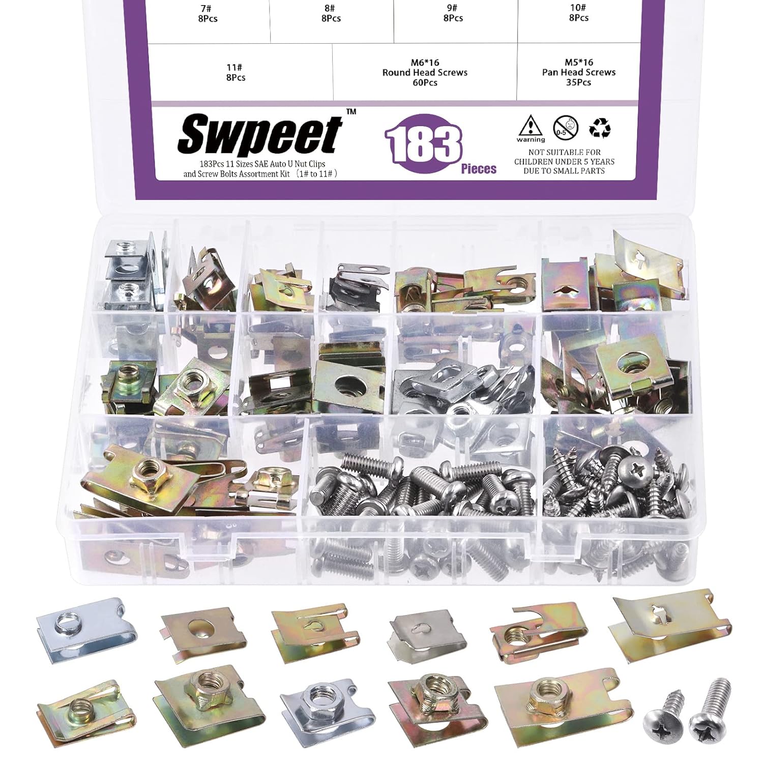 Swpeet 32-Piece Ferrite Core Kit - 7 Sizes EMI RFI Noise Suppressor Clips For Cables