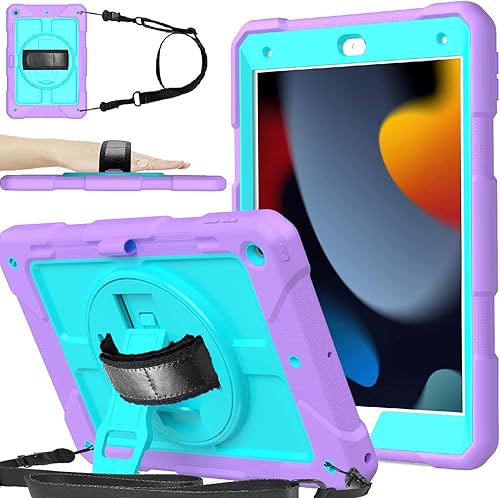 Miniatura 14 de Funda BMOUO para iPad de 9ª/8ª/7ª Generación de 10.2", con Soporte Giratório 360 Anti-choque, Correa para Hombro y Mano, Funda para iPad de 9ª/8ª/7ª