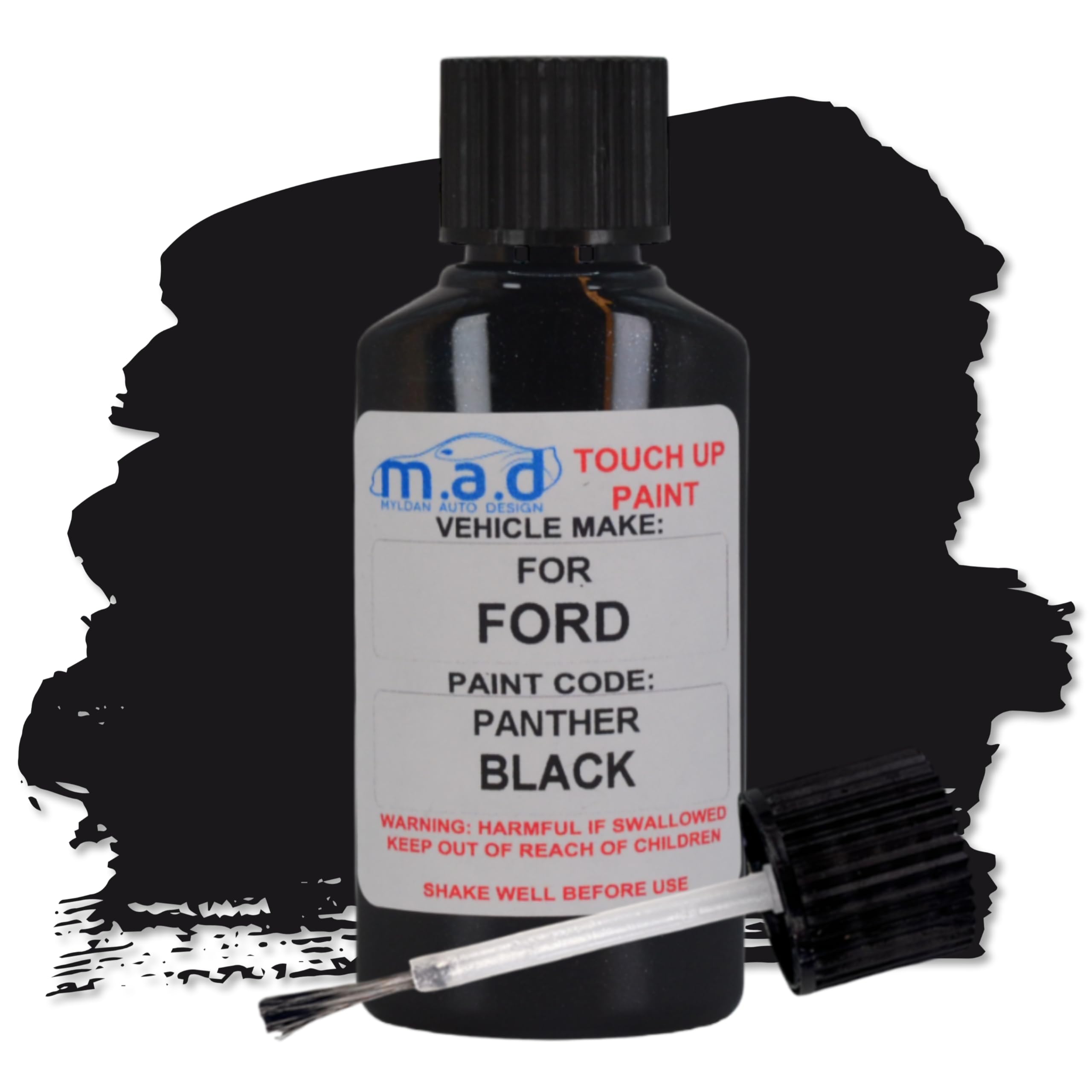 M.a.d Myldan Auto Design Paint & Lacquer M.a.d For Ford Panther Black Paint Touch Up Kit Scratch Repair Fiesta Focus (30 Milliliters, )