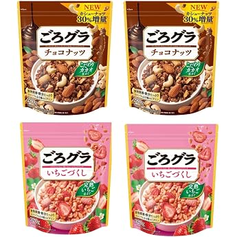 Set Purchase Strawberry, 11.8 oz 320 g x 2 Bags + Chocolate, 9.2 oz 280 g x 2 Bags, 2 Types, Assorted, Total of 4 Bags