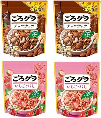Set Purchase Strawberry, 11.8 oz 320 g x 2 Bags + Chocolate, 9.2 oz 280 g x 2 Bags, 2 Types, Assorted, Total of 4 Bags