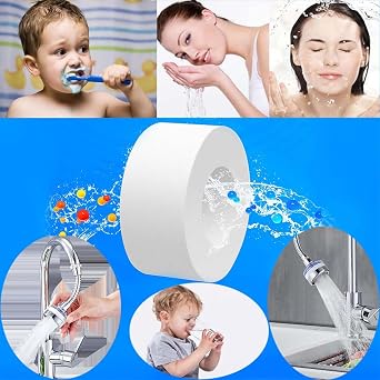 10 Pack Bathroom Sink Filter Element, PP Cotton Filtration for Sink Faucet, Removes Lead, Calcium, Rust, Iron, Heavy Metals, Chlorine, Chloramine; Reduces Fluoride; Softens Hard Water