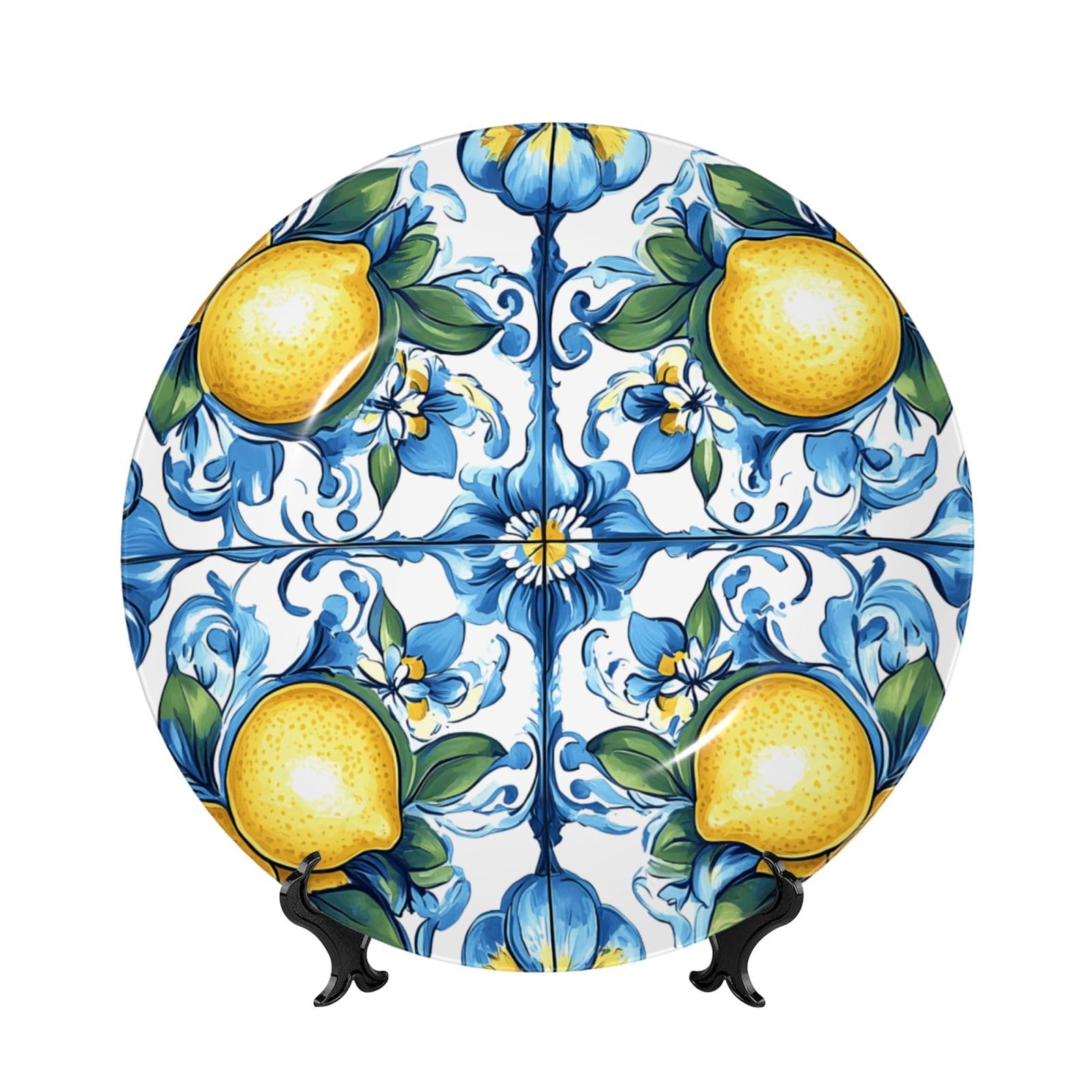 Bone China Piatto decorativo porcellana 20,3 cm 25,4 cm con supporto gancio ornamento parete tavolo