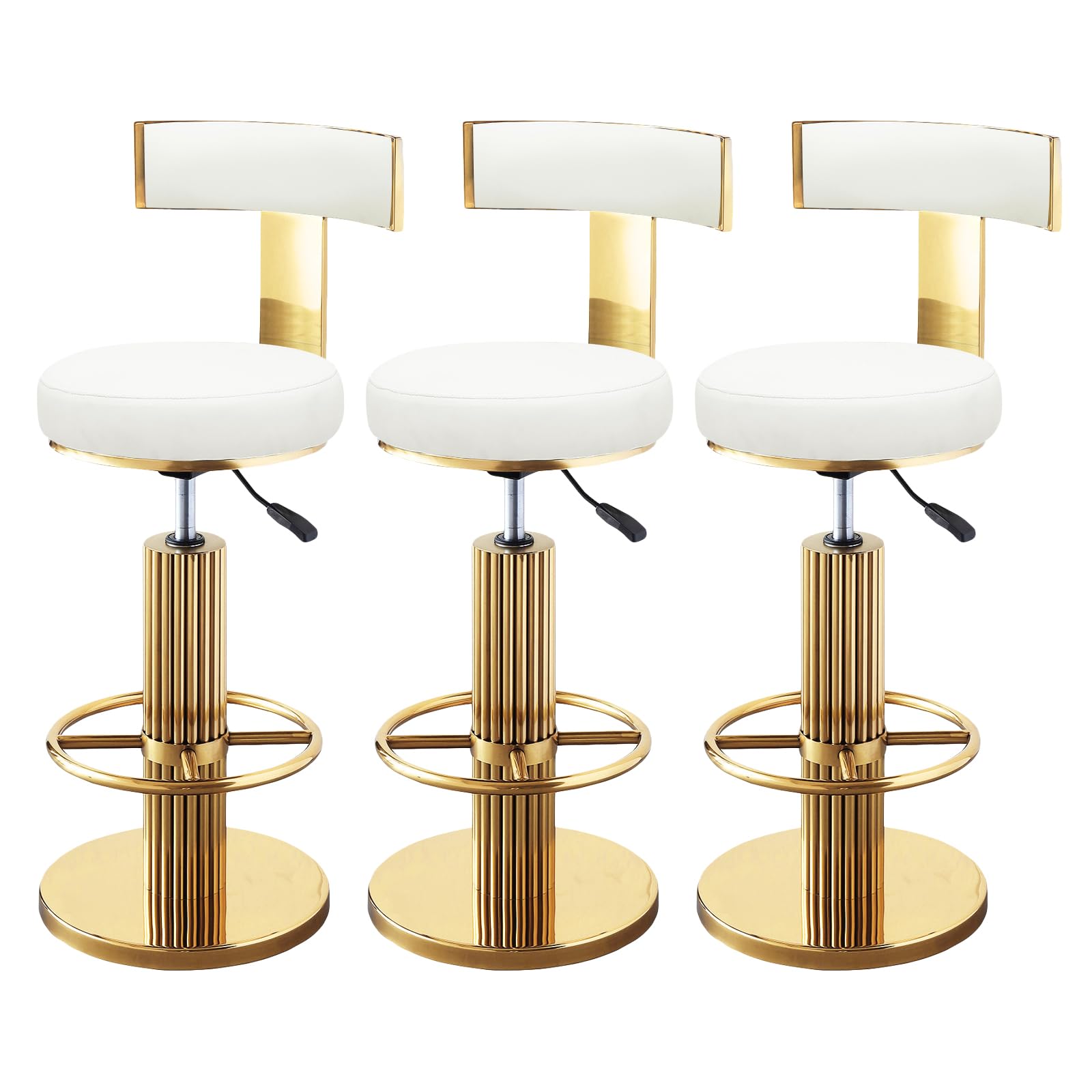 FUNROLUX Adjustable Swivel Bar Stools Set 3 Kitchen Counter Height Stools