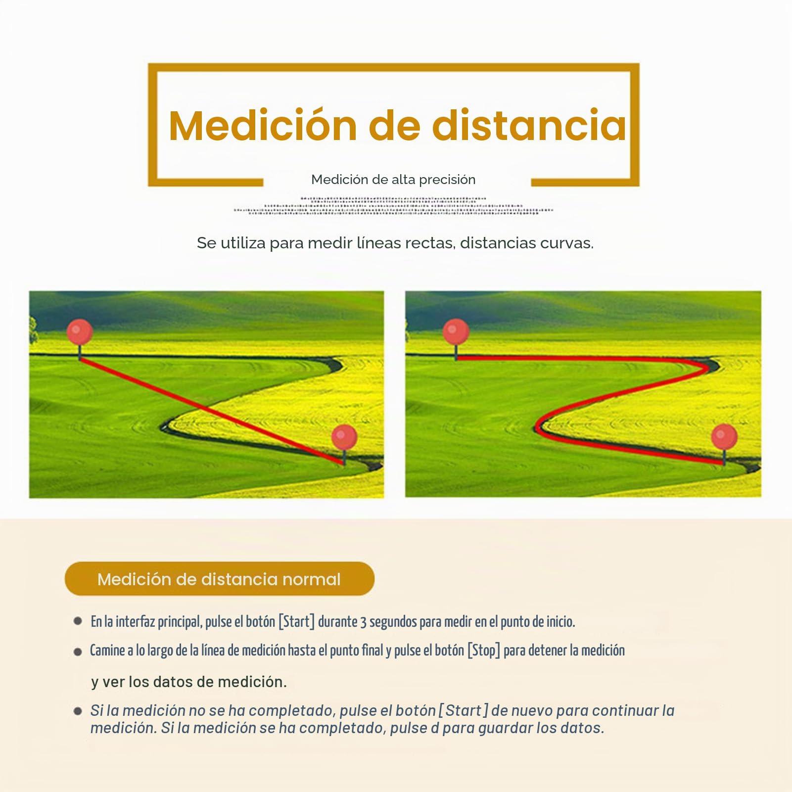 Medidor Topográfico GPS Portátil Medidor de área Terrestre Instrumento de Medición Topográfico