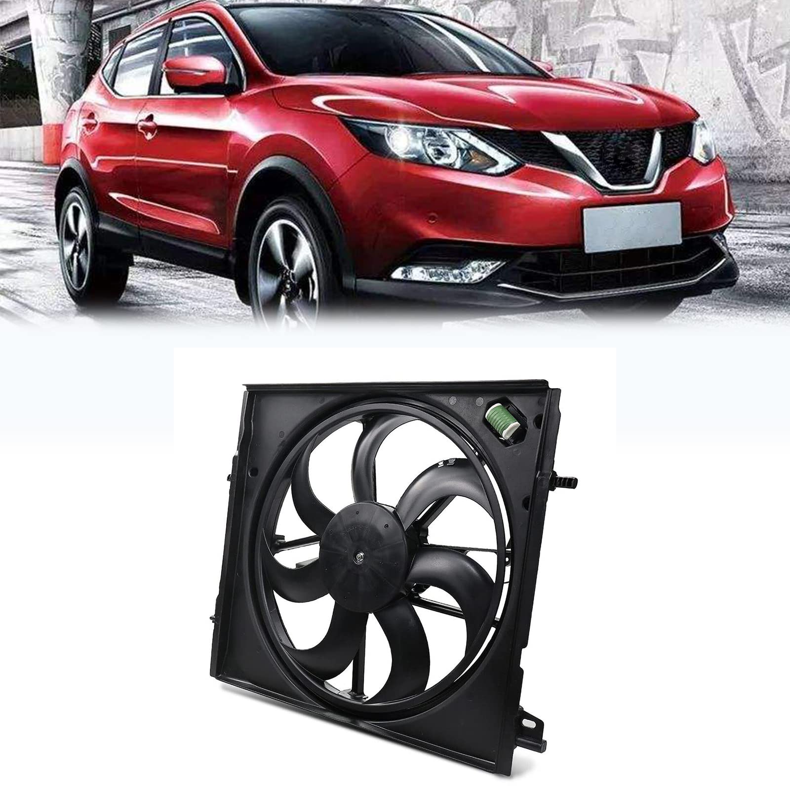 Lotcesfun Radiator Cooling Fan Assembly Compatible with Nissan Rogue Sport 2017 2018 2019 2.0L 214816MA0A