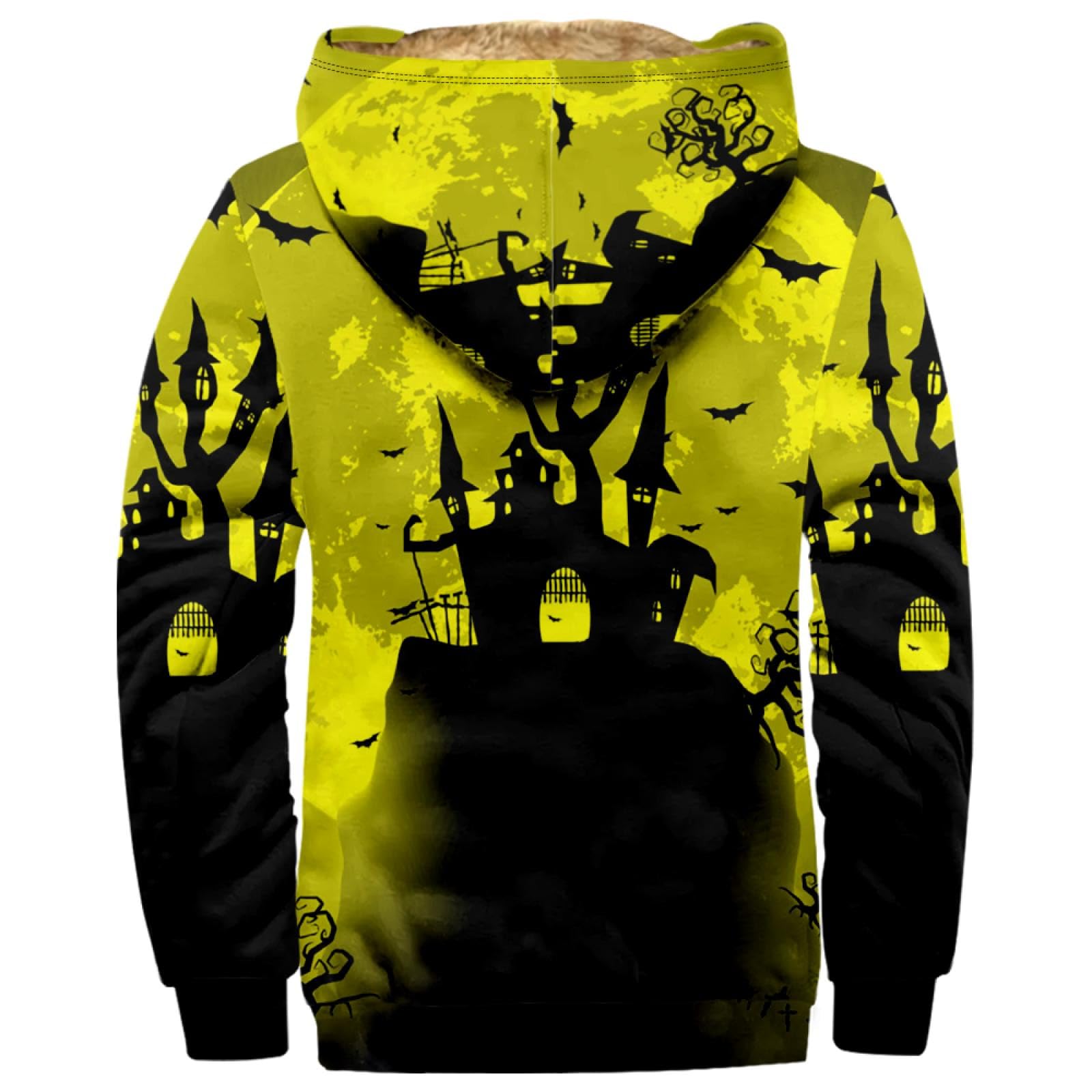 KONG JIMFAN Herren Jacken,Verdickt Kapuzenshirt Winter Essentials Warmer Herren Winterjacke Reißverschluss Freizeitjacke Mit Taschen Jacket Printing Sweatjacke Mit Kaputze Windproof Regenjacke