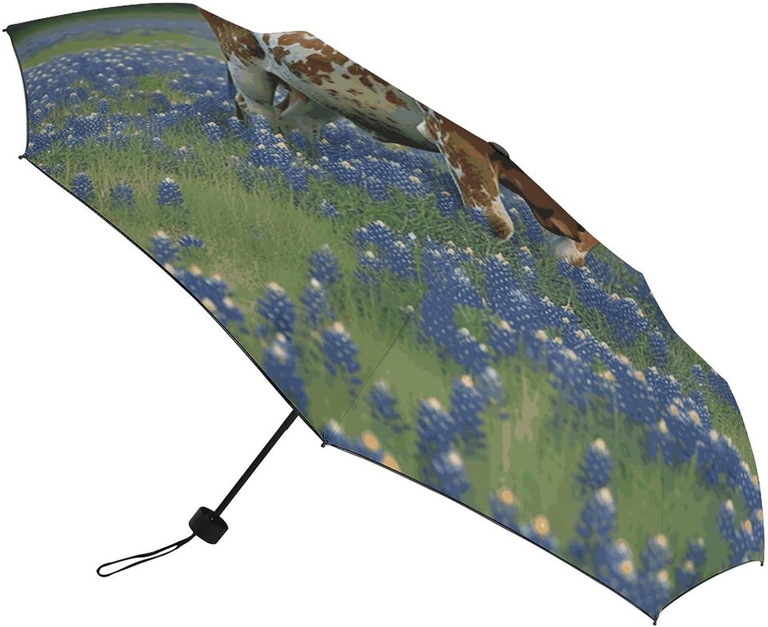 Windproof Travel Umbrella Bluebonnet Longhorn Folding Small Sun Umbrella Lightweight Small And Compact Suit for Pocket