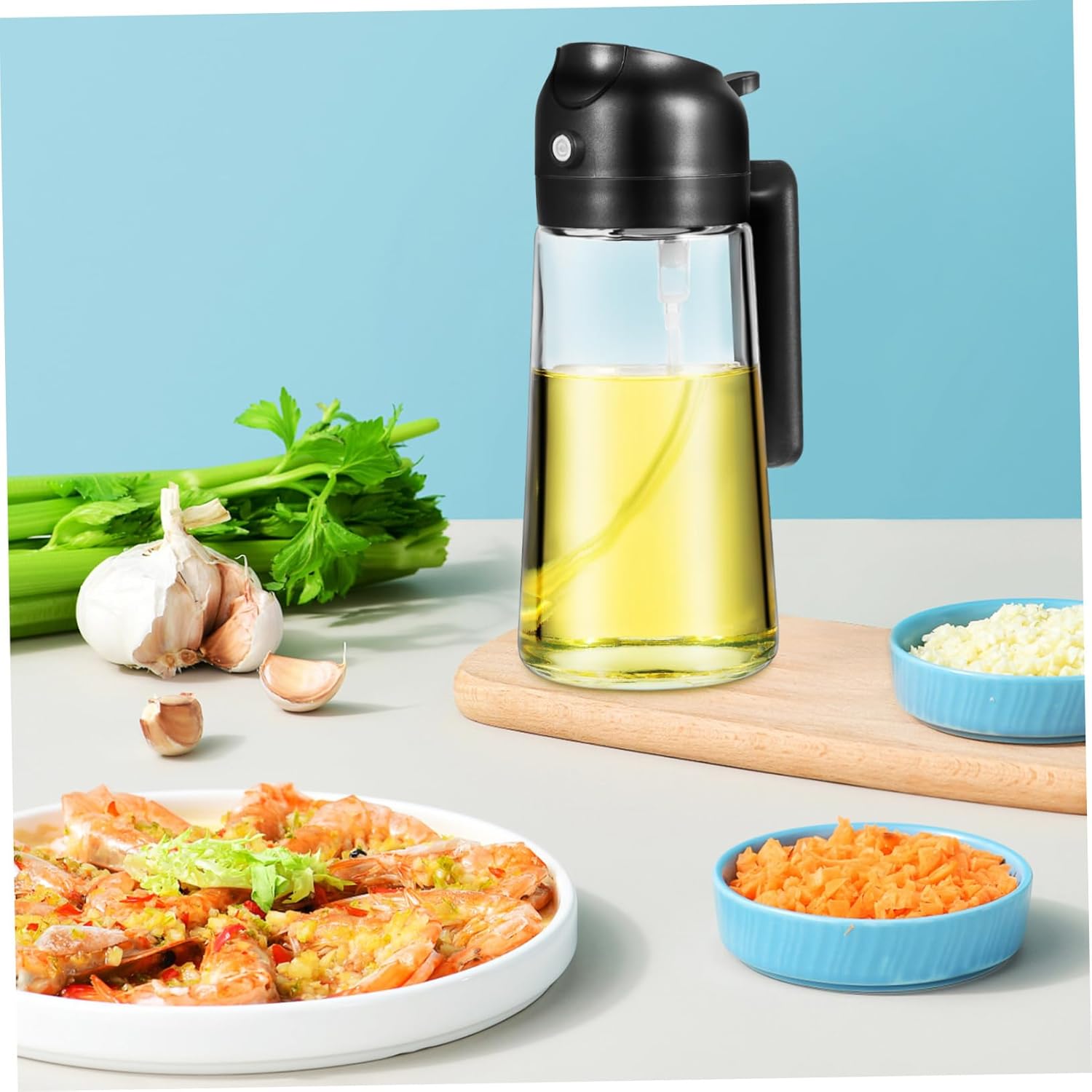 Oil Dispenser Spray Bottle Glass Olive Oil Dispenser Pump Bottle Leakproof Design Easy to Use