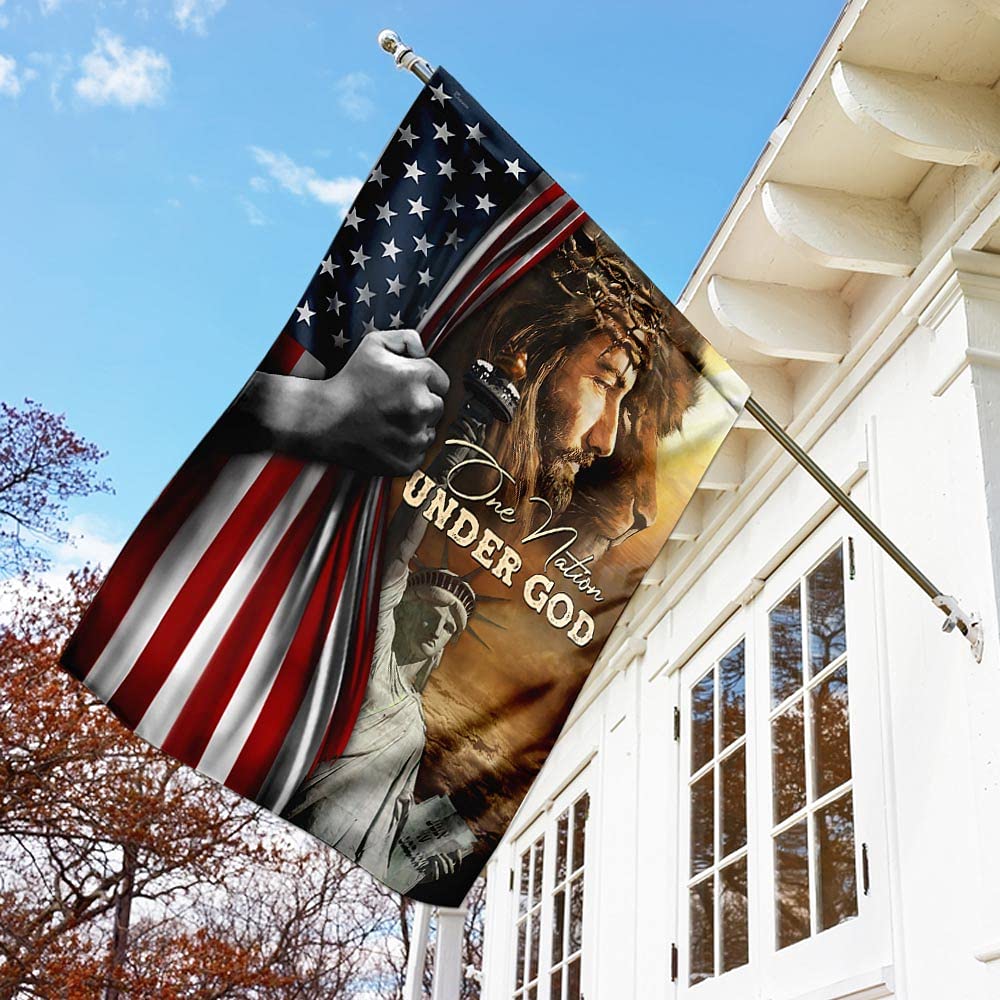 Christliche Patriotische Gartenflagge: 30,5 X 45,7 Cm, Doppelseitig Mit Kreuz & US-Flagge, Wetterfest Aus Polyester – Perfekt Für Den Glauben Zuhause