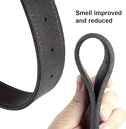 Miniatura 5 de Didog Collares de perro de cuero genuino con placa de identificación grabada, collar de perro de cuero suave personalizado con etiqueta de