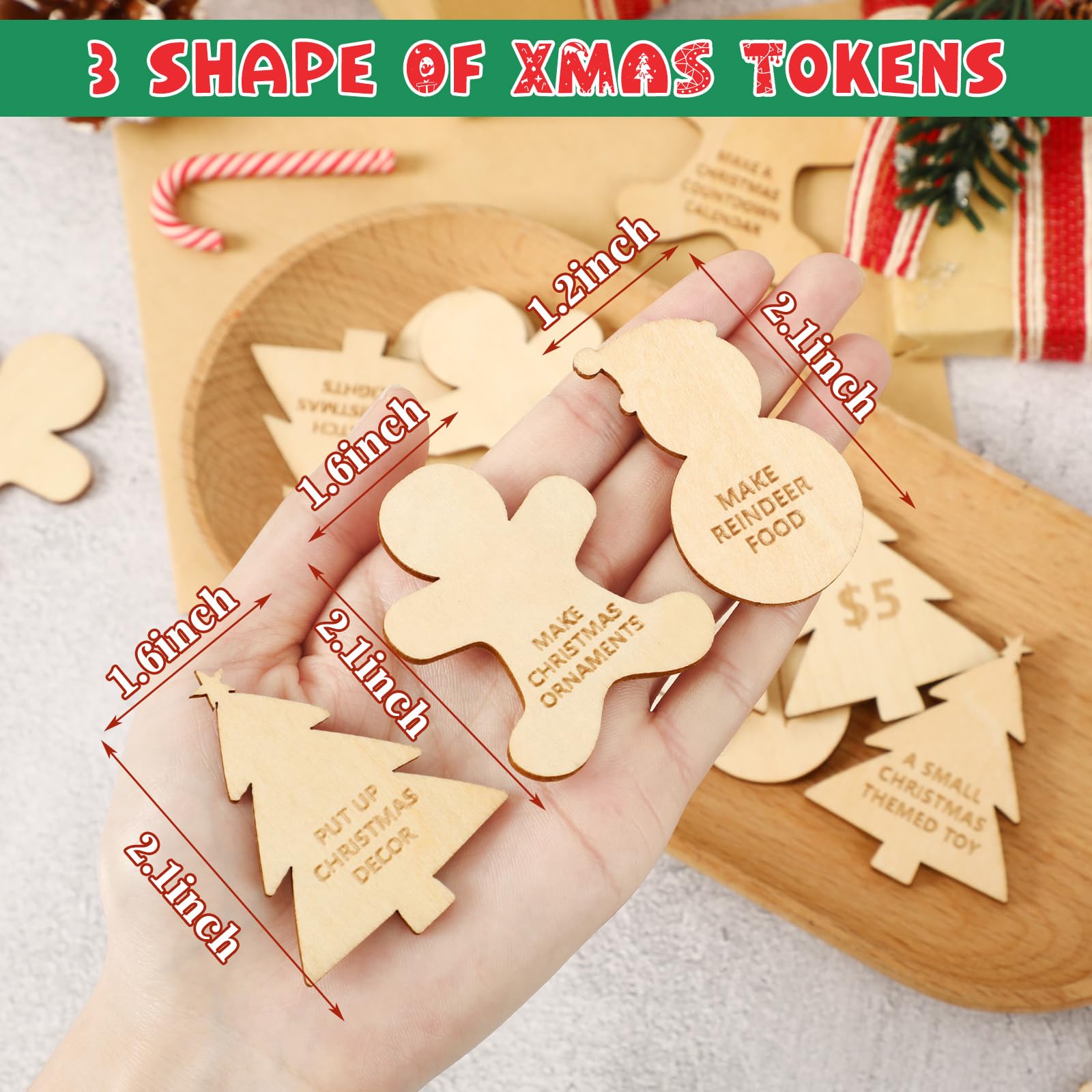 CypherX Kids Reward Tokens - 24 Wooden Coupon Tokens + 3 Blank DIY Tokens | Birthday Gifts For Children, Behavior Reward System