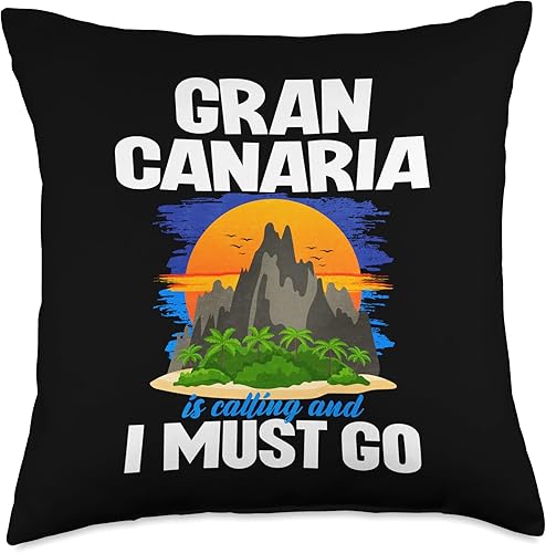 Gran Canaria Design Gran Canaria is Calling and I Must Go Throw Pillow, 18x18, Multicolor