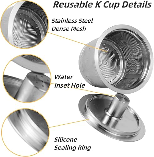 Miniatura 3 de Tazas K reutilizables para Keurig 2.0 y 1.0, cápsulas de café reutilizables de acero inoxidable para Keurig, cápsulas reutilizables Keurig, filtro
